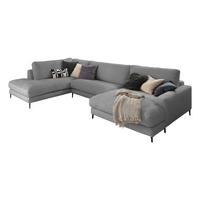 WOHNLANDSCHAFT CARA Grau Cord - Schwarz/Grau, Textil (341/84/223cm) - KAWOLA