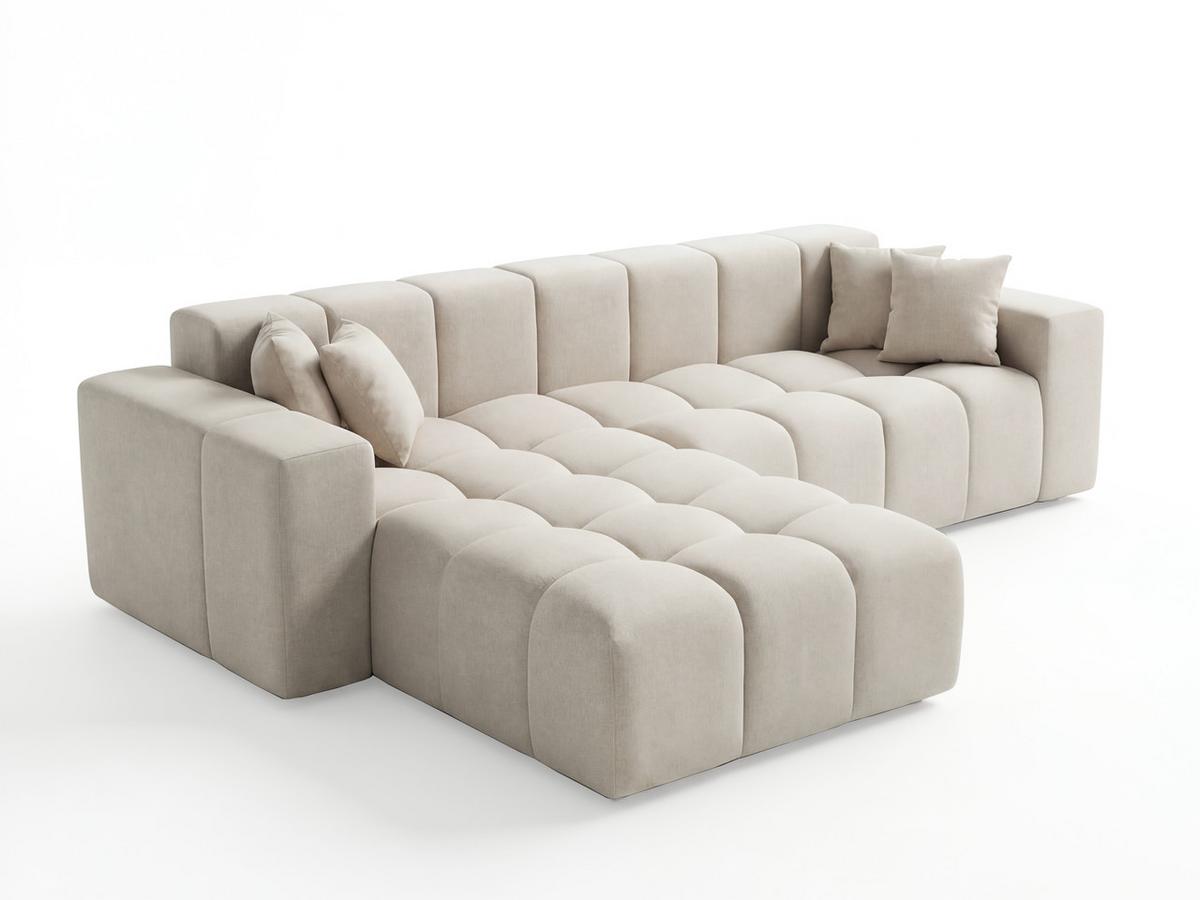 ECKSOFA Loopo Beige Links - Beige, Holz/Textil (265/180cm) - Graingold