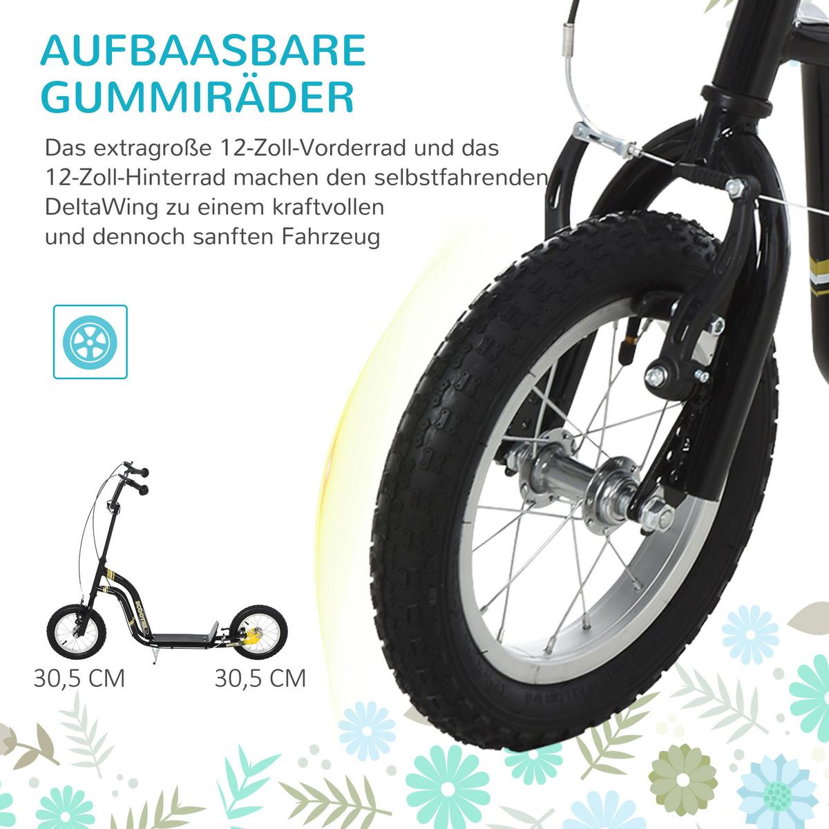 KINDERROLLER ab 5 Jahre Scooter Kinderscooter Tretroller Cityroller Schwarz - Schwarz, Metall (120/58/95cm) - HOMCOM