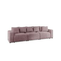 SOFA Megan 3-sitzer In Poso - Altrosa, Holzwerkstoff/Textil (327/75/98cm) - Fun Möbel