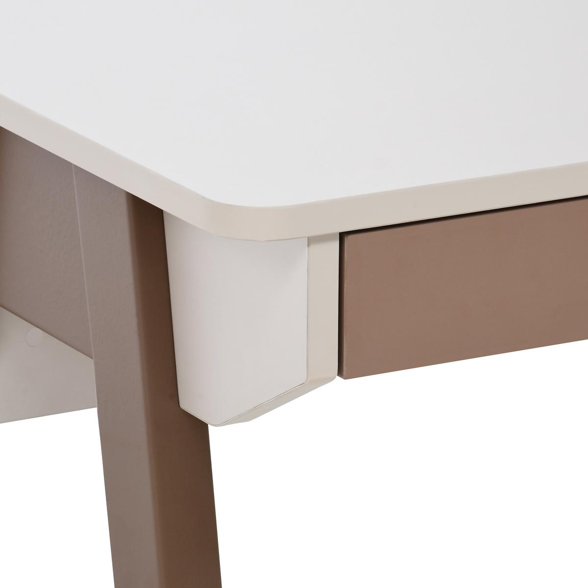 SCHREIBTISCH Boreo mit Schubladen und braunen Metallbeinen, 120 cm, Kaschmir+Hellbraun - Kaschmir/Hellbraun, Metall (55/120/74cm) - Beautysofa