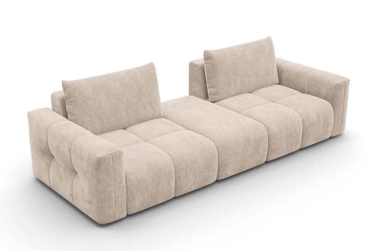 SOFA VERONA 4-Sitzer, Beige - Beige/Schwarz, Holz/Textil (282/83/110cm) - Courtois Laville