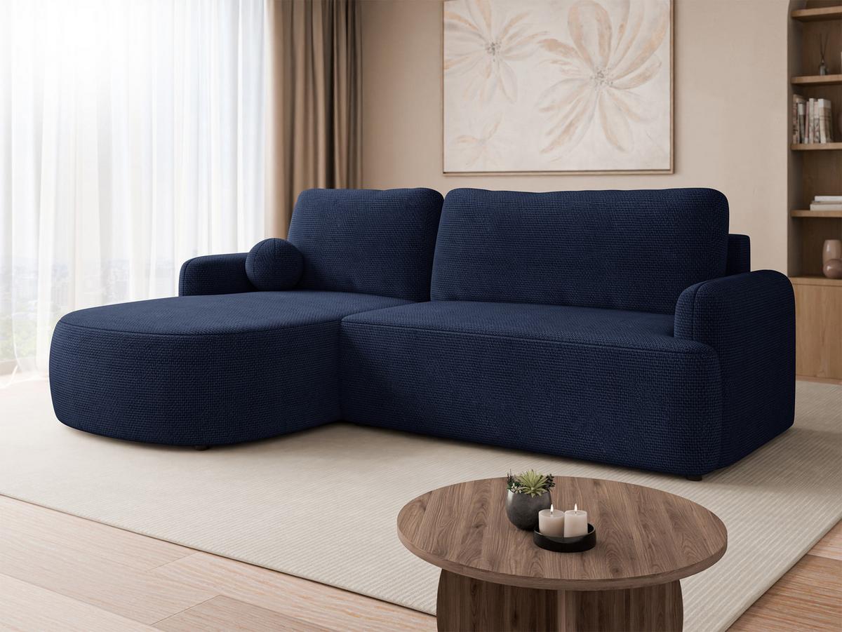ECKSOFA Loridu, Seite: Links - Schwarz/Dunkelblau, Holz/Kunststoff (250/174cm) - MIRJAN24