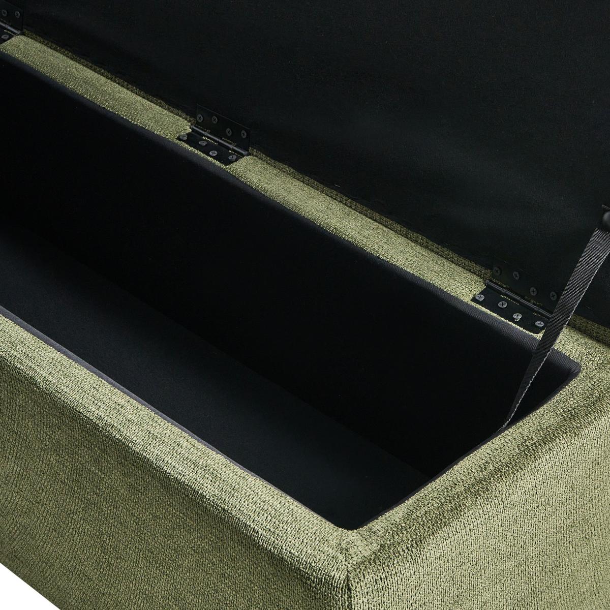 POLSTERBANK mit Stauraum Stoff Grün Salida - Braun/Grün, Holz/Textil (115/54/39cm) - Beliani