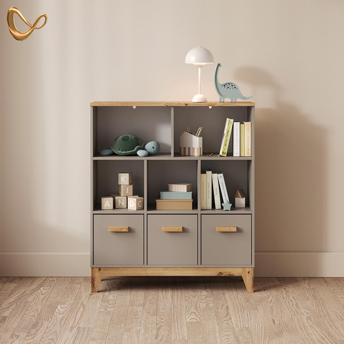 KINDERREGAL Mailo Cashmere/Artisan 98.4 x 113.4 cm - Kaschmir/Eiche Artisan, Holzwerkstoff (98.4/113.4/32.6cm) - Livinity®