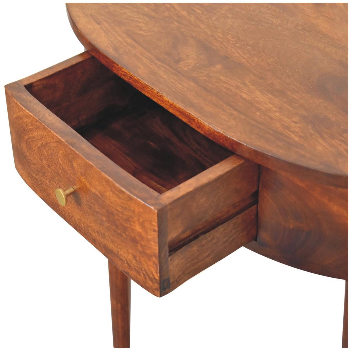KONSOLE Rückwandfrei Montiert Kastanie, 1 Schublade, Dunkelbraun - Dunkelbraun/Messingfarben, Mangoholz/Holz (32/80/80cm) - Artisan Furniture