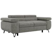2-SITZER SOFA PETER - Grau Stukture - Graphitfarben/Schwarz, Textil/Metall (200/76/99cm) - MKS