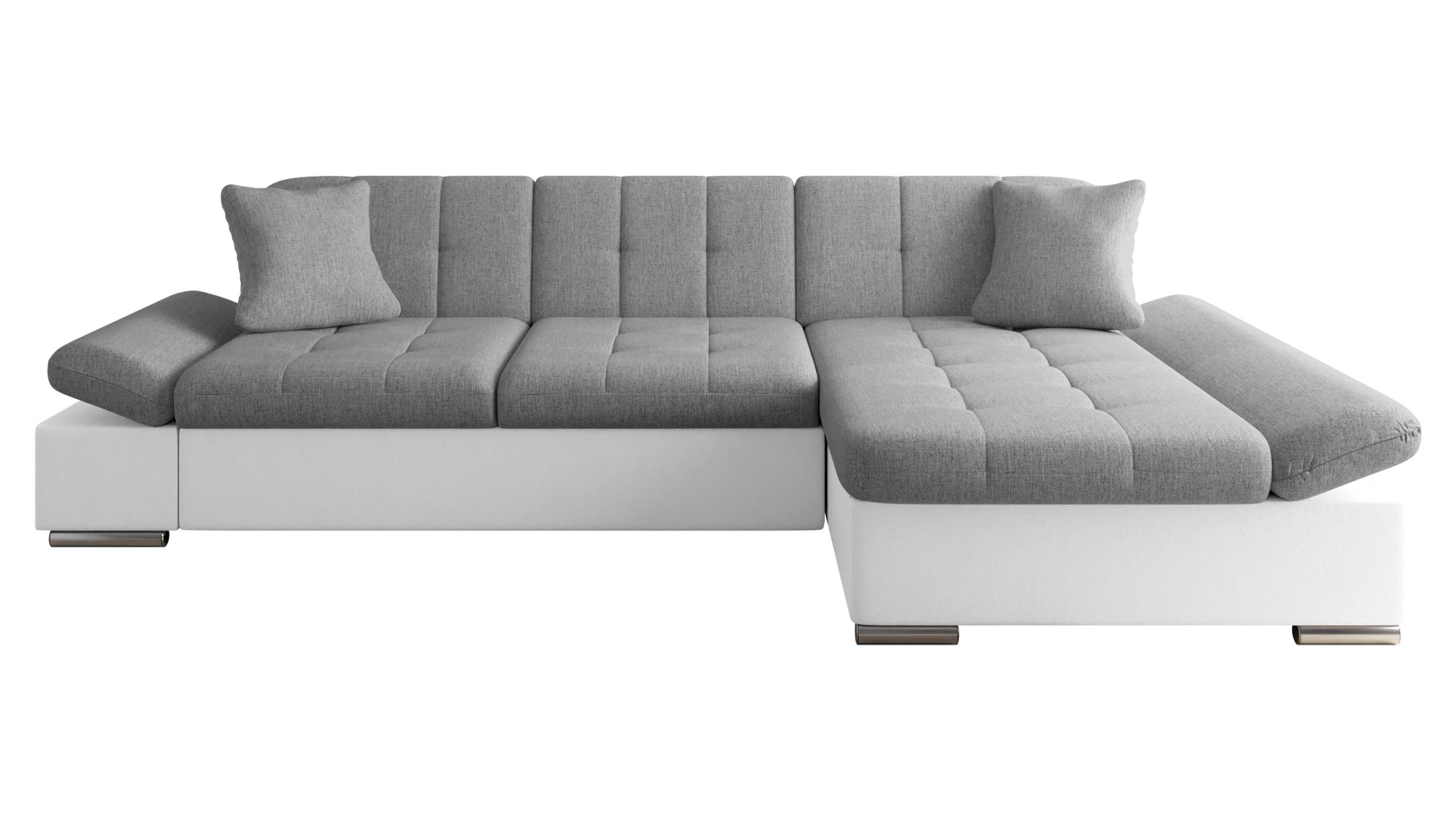ECKSOFA Montana, Seite: Rechts - Weiß/Grau, Holz/Textil (278/161cm) - MIRJAN24