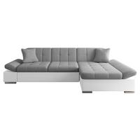 ECKSOFA Malwi, Seite: Rechts - Weiß/Grau, Holz/Textil (278/161cm) - MIRJAN24