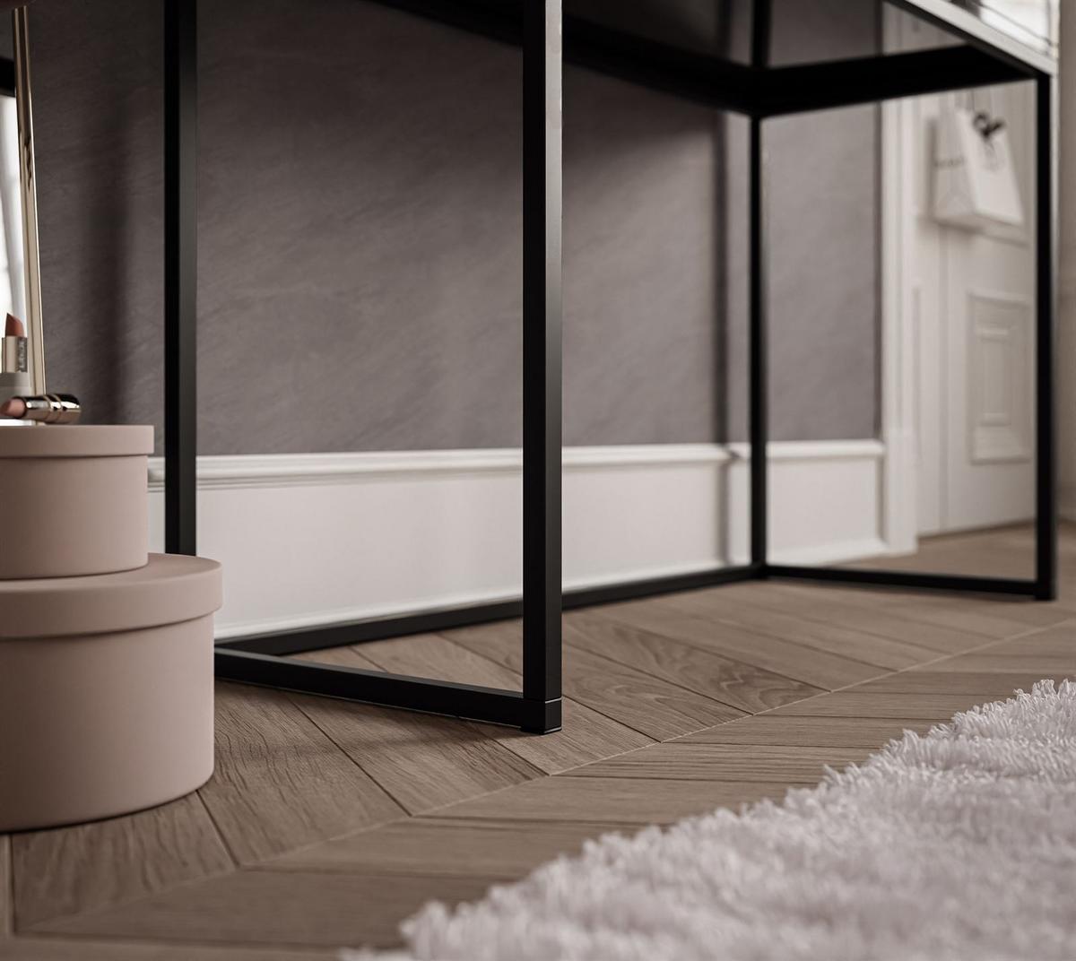 SCHMINKTISCH BLANCO LOFT ELITE mit Spiegel und Beleuchtung Weiß Hochglanz PUSH OPEN - Weiß Hochglanz/Schwarz, Holzwerkstoff (100/146/42cm) - Lookway
