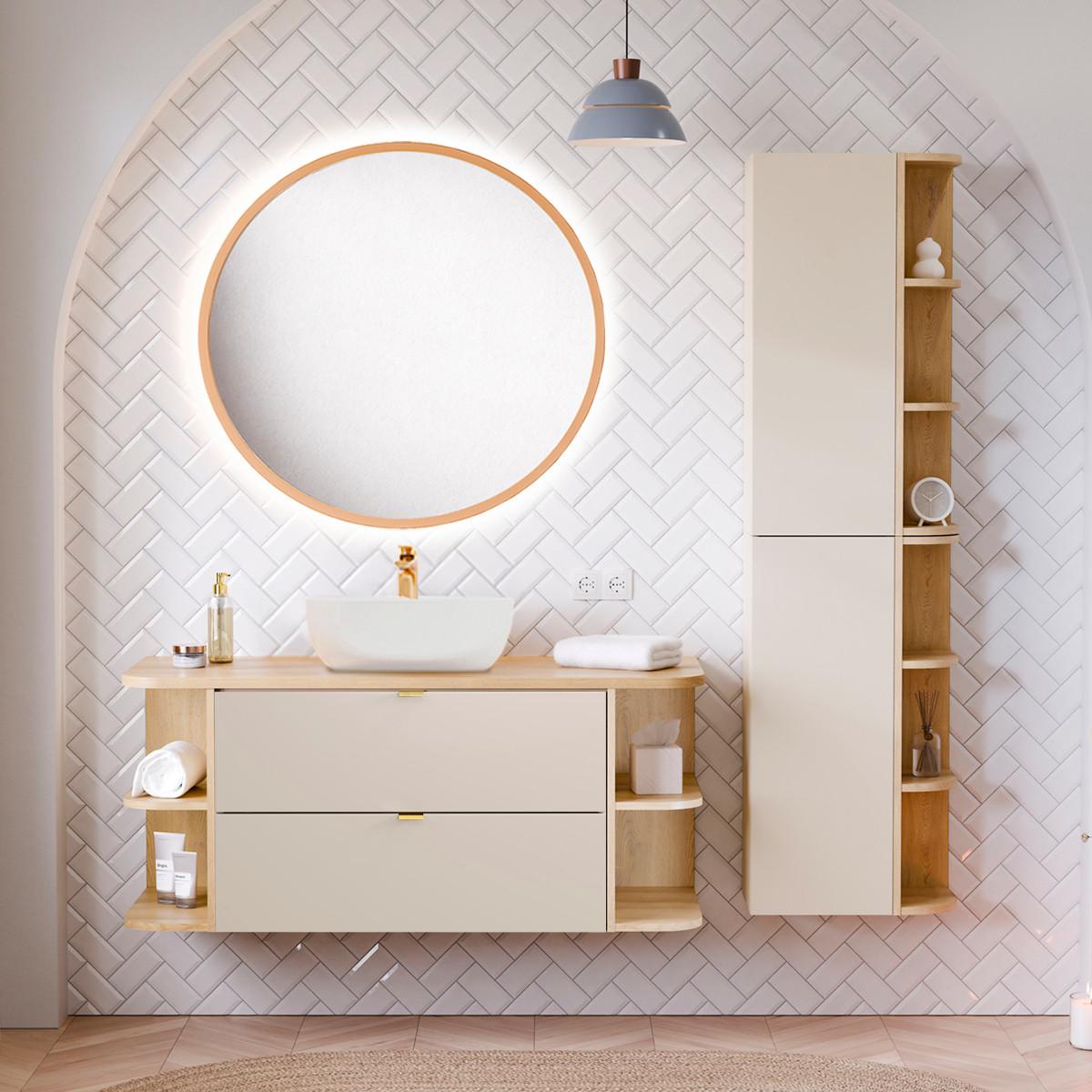 WASCHTISCH 100.4cm Azel Kaschmir - Beige, Holzwerkstoff (100.4/52/46cm) - Petits-meubles