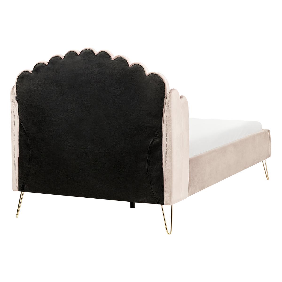 BETT mit Lattenrost 120/200 cm Stoff Hellbeige Ambillou - Beige, Textil (120/200cm) - Beliani
