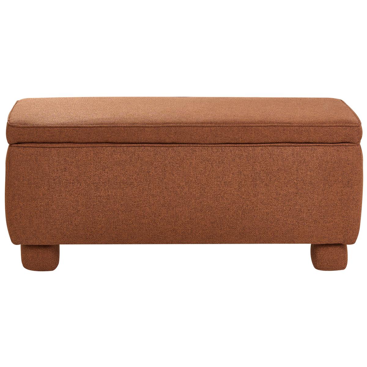 POLSTERBANK Goldbraun Ithaca - Braun, Holz/Textil (104/45/40cm) - Beliani