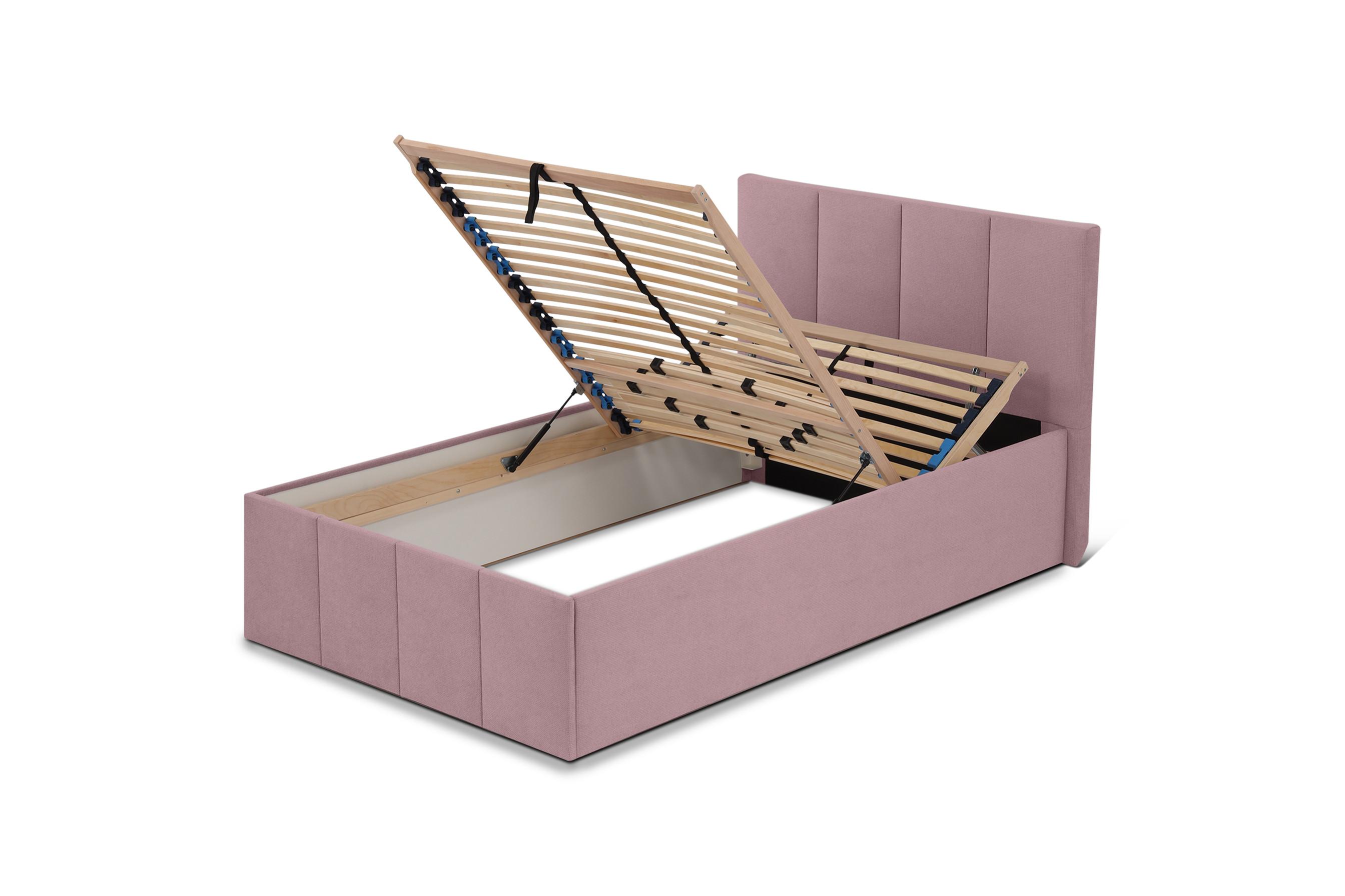 POLSTERBETT Dalas Rose 140 x 200 x 40 cm Bettkasten Mit hochwertiger Matratze H2 (bis 100 kg) und Lattenrost - Rosa, Holz (140/200cm) - Halmon Schlafkomfort Betten 