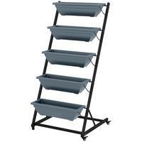 BLUMENKÄSTENSTÄNDER, Grau - Grau, Metall (67/145/65cm) - Outsunny