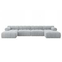 WOHNLANDSCHAFT modulares Sofa Tesso-U2 - 380x160x70 cm Grau Cord - Grau, Holzwerkstoff/Textil (380/70/160cm) - ALTDECOR