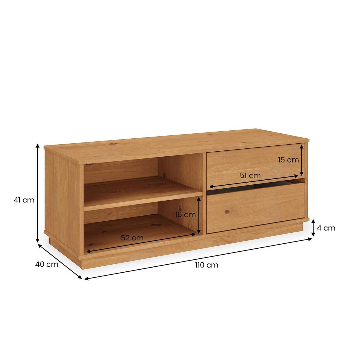 LOWBOARD MAITE - Eichefarben, Holz (110/42/40cm) - IDIMEX