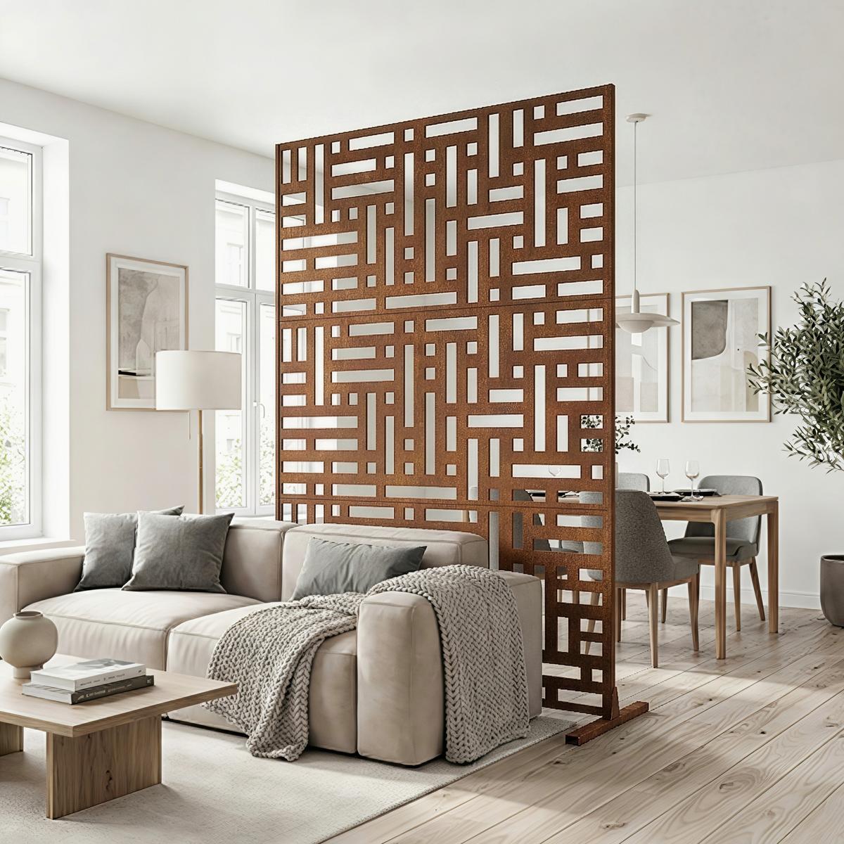 TRENNWAND Bernalda - Rostfarben, Metall (120/180cm) - casa.pro