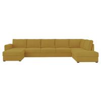 WOHNLANDSCHAFT Wilma Large Premium, Seite: Rechts - Gelb/Schwarz, Holz/Textil (370/85/186cm) - MIRJAN24