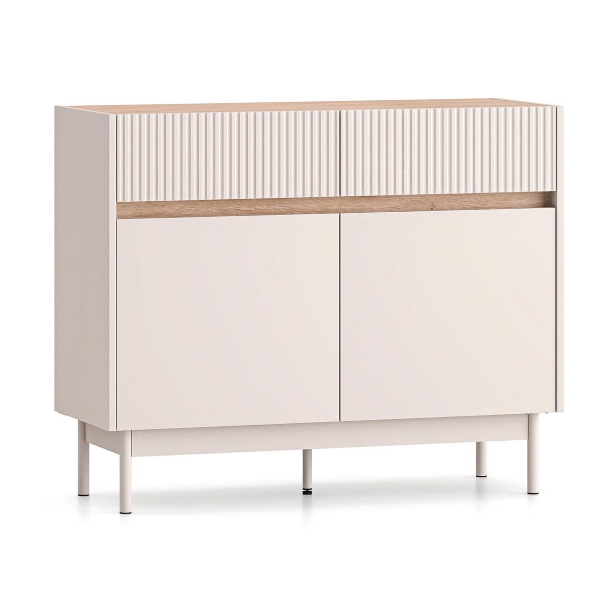 SIDEBOARD Dunea Kaschmirgrau/Eichenholzoptik 104 cm - Taupe, Holzwerkstoff/Metall (104/85/40cm) - Selsey