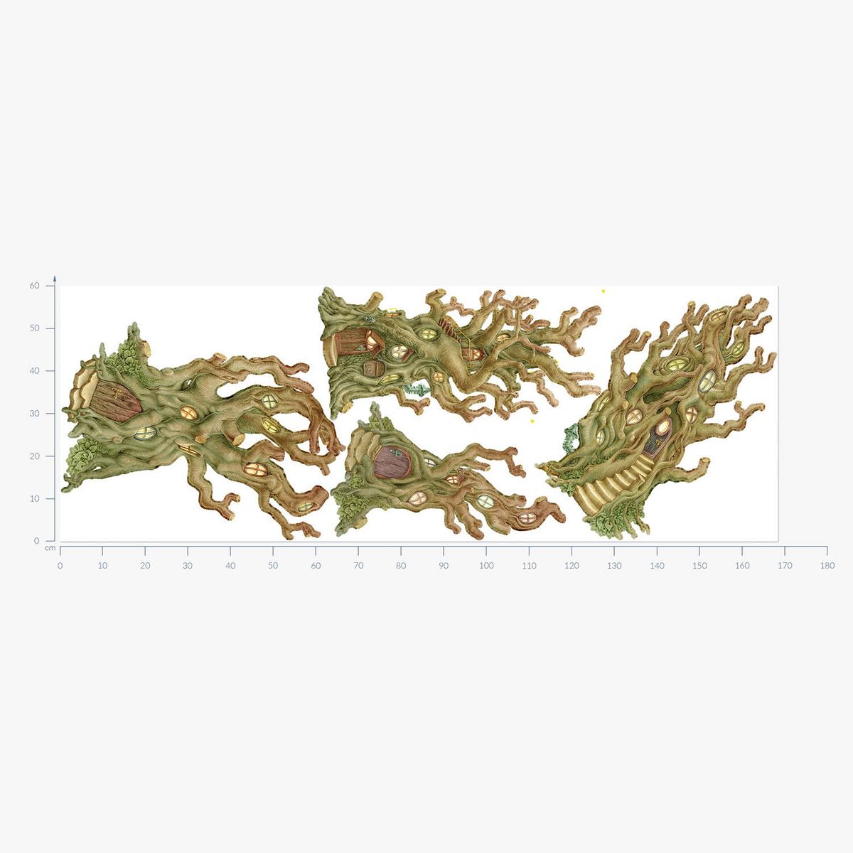 WANDAUFKLEBER 60x168cm - Zauberhäuser - Multicolor, Kunststoff (60/168/0.1cm) - Wallfluent