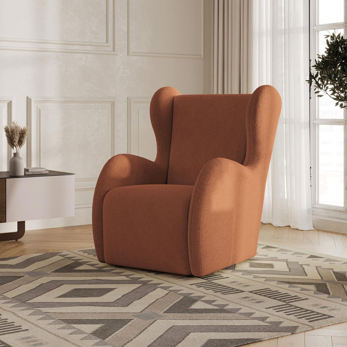 SESSEL MASTI Polstersessel Loungesessel ergonomisch, Orange - Orange, Holzwerkstoff/Kunststoff (74/100/86cm) - MASSENO