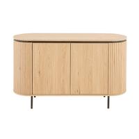 SIDEBOARD mit 2 Türen und seitlichem Rillen-Effekt malaga 40/72/120 cm - Eschefarben, Holzwerkstoff (46/72/40cm) - Calicosy
