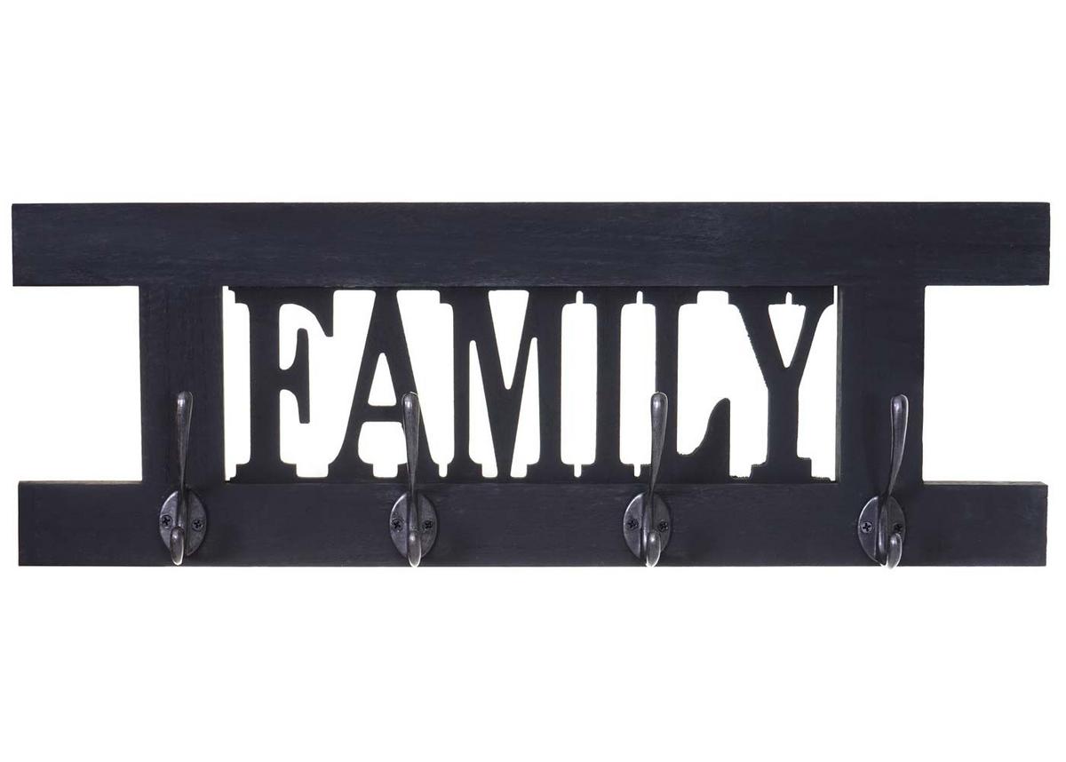 WANDGARDEROBE FAMILY SHABBY-LOOK Grau - Anthrazit, Holz (60/21/2cm) - MCW
