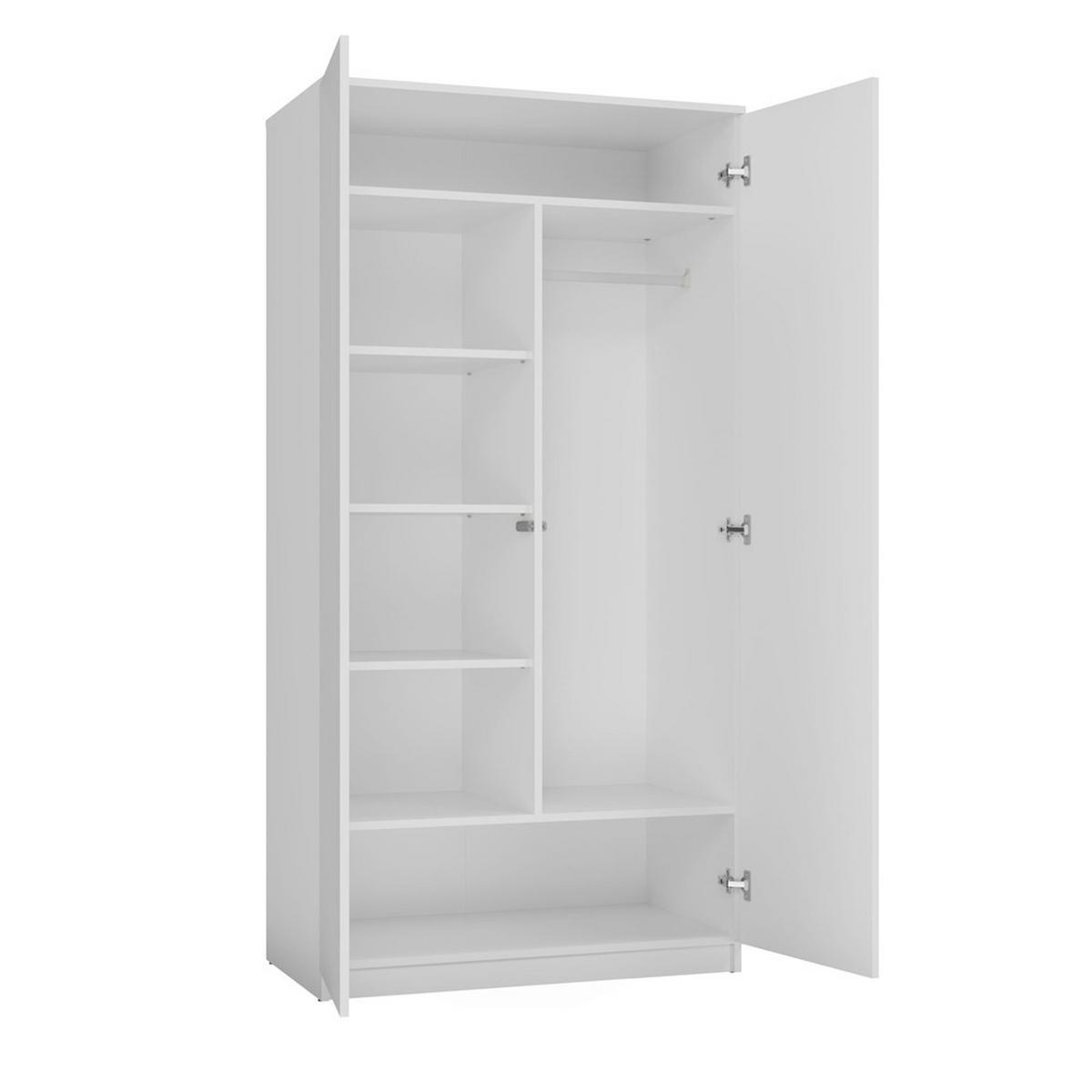 KLEIDERSCHRANK Weiß 90/180/50 - Weiß, Holzwerkstoff (90/180/50cm) - RAUMHIRSCH FURNITURE