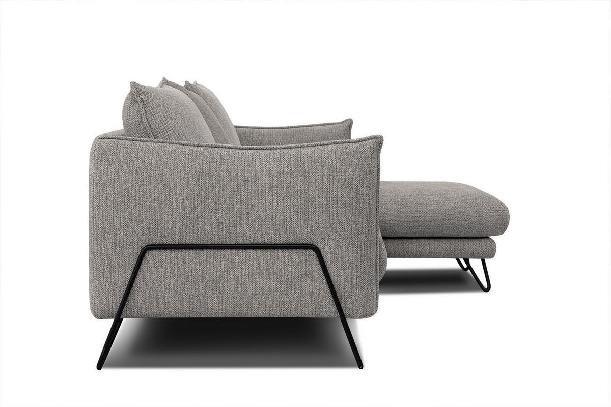 ECKSOFA HOSTEN 4-Sitzer, platinfarben - Platinfarben/Schwarz, Holzwerkstoff/Textil (269/158cm) - Wozimo