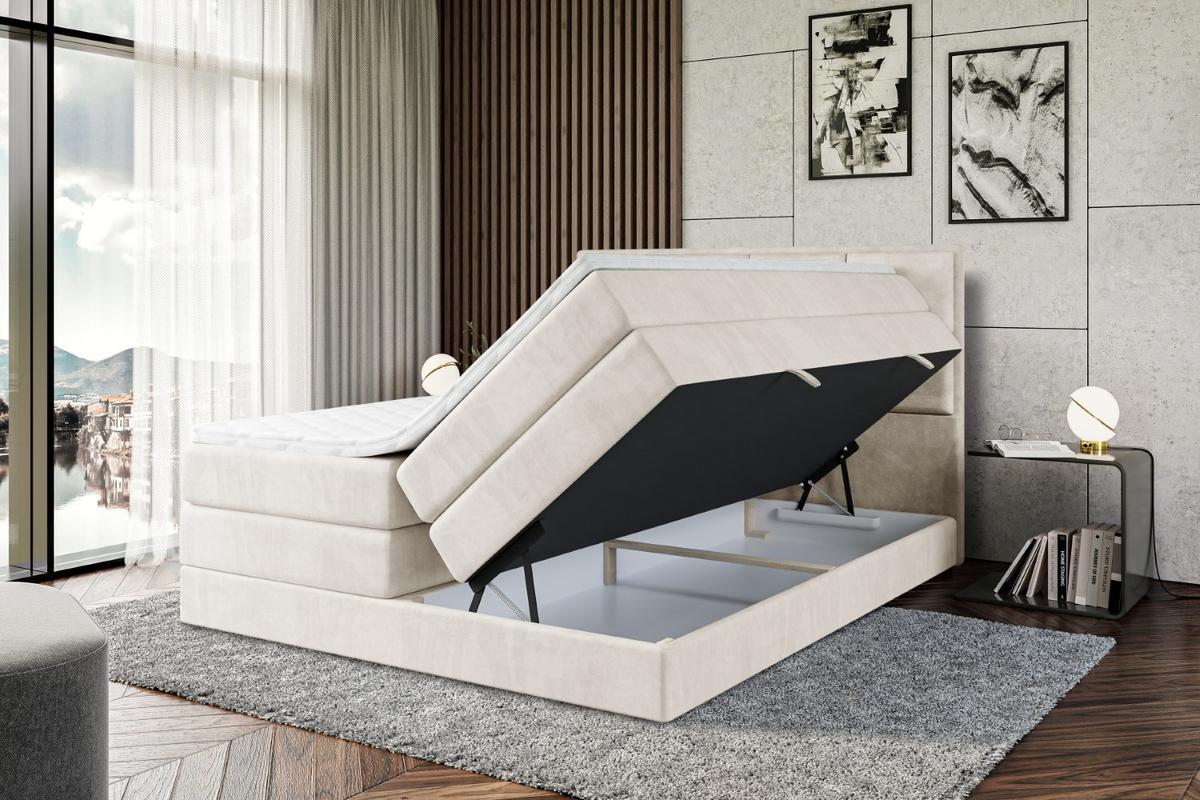 BOXSPRINGBETT NOVA KING - 140 x 200 - H3/H4 - Ecru - Ecru, Holzwerkstoff (140/200cm) - ALTDECOR