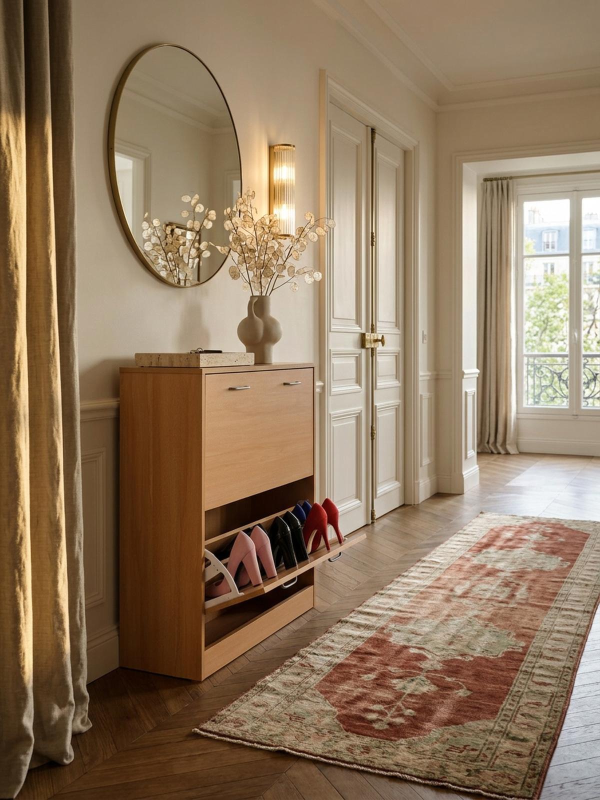 SCHUHREGAL Holz für 20 Paar Schuhe mit offenen Fächern, Beige 75x24x87 cm - Beige/Braun, Holz/Kunststoff (75/87/24cm) - KADIMA DESIGN