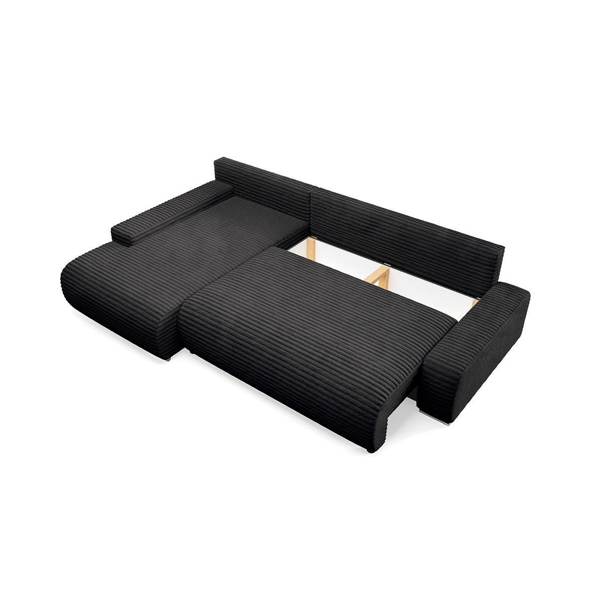 ECKSOFA Ivana 3 Sitzplätze Schwarz - Schwarz, Holz (265/172cm) - Petits-meubles