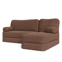 ECKSOFA SABI modulares Boneless Sofa mit Schlaffunktion Braun Boucle-Stoff - Braun, Textil (200/120cm) - MASSENO