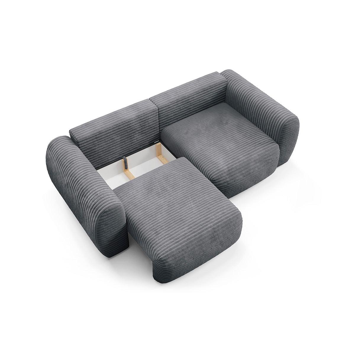 SOFA Camilla 3 Sitzplätze Dunkelgrau - Grau, Holz (266/95/121cm) - Petits-meubles