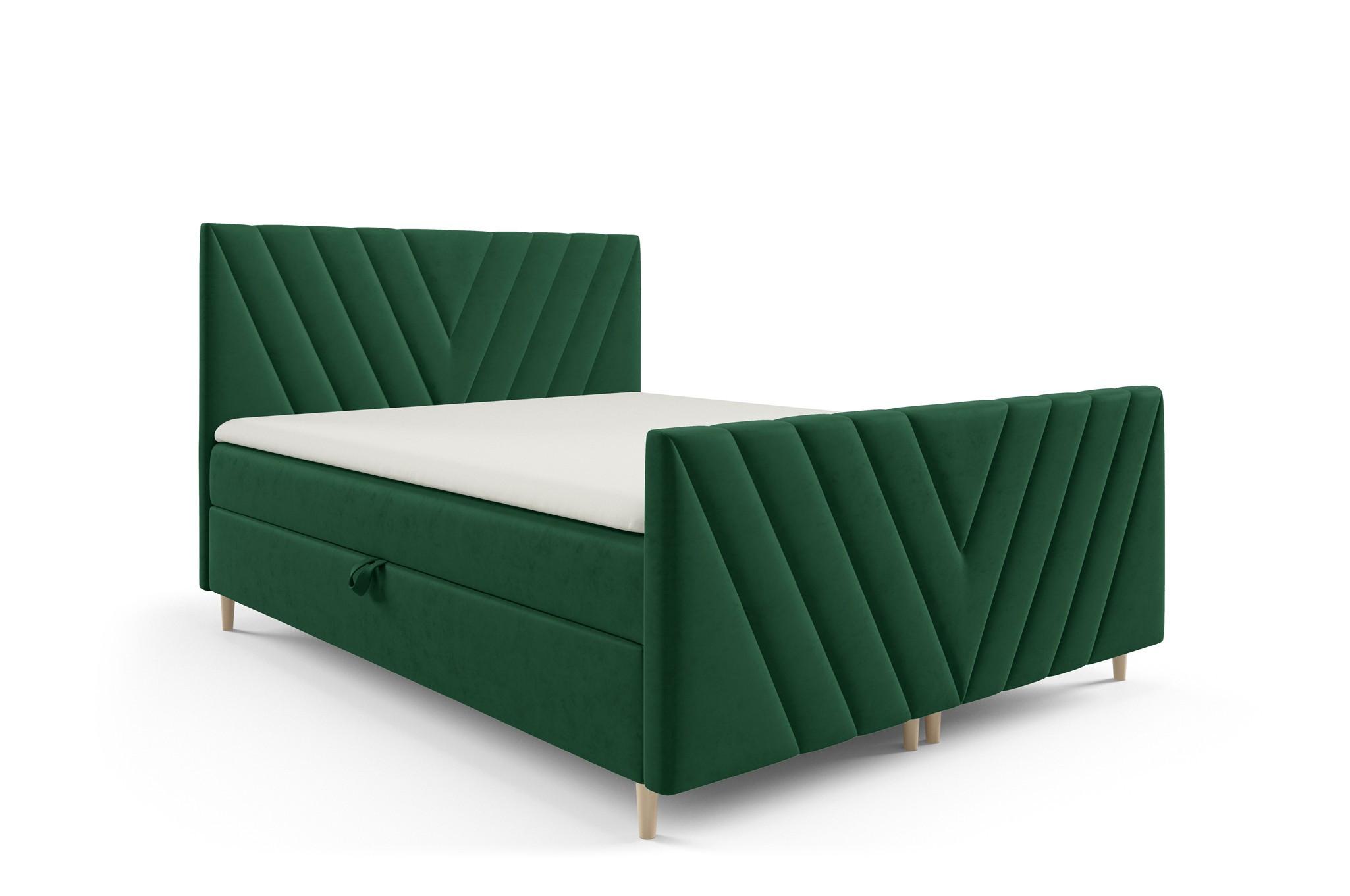 BOXBETT Carlito - Grün, Holzwerkstoff/Textil (200/200cm) - Fun Möbel