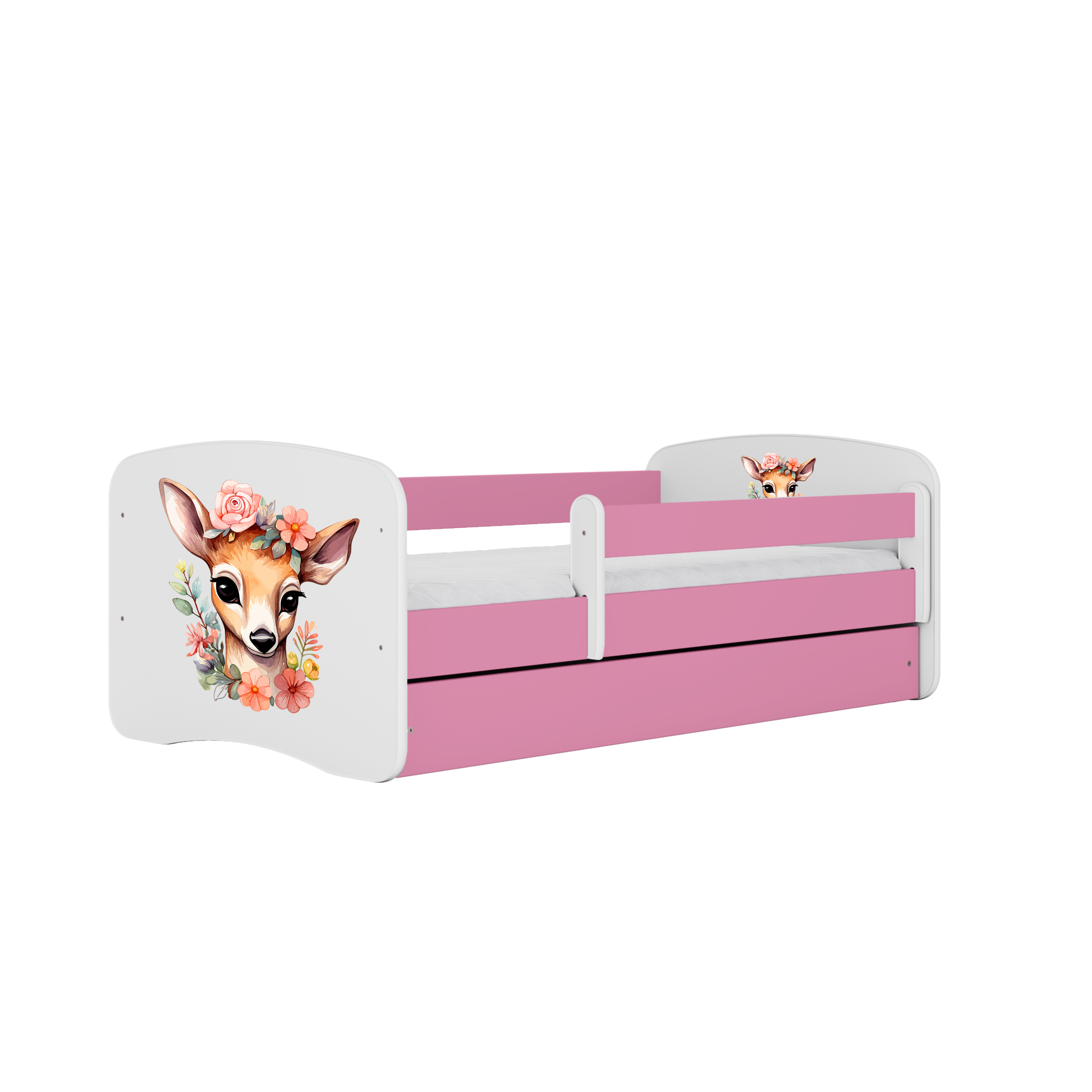 KINDERBETT Bambi mit Schublade 180/80 90/61/184 - Rosa, Holzwerkstoff (80/180cm) - RAUMHIRSCH FURNITURE