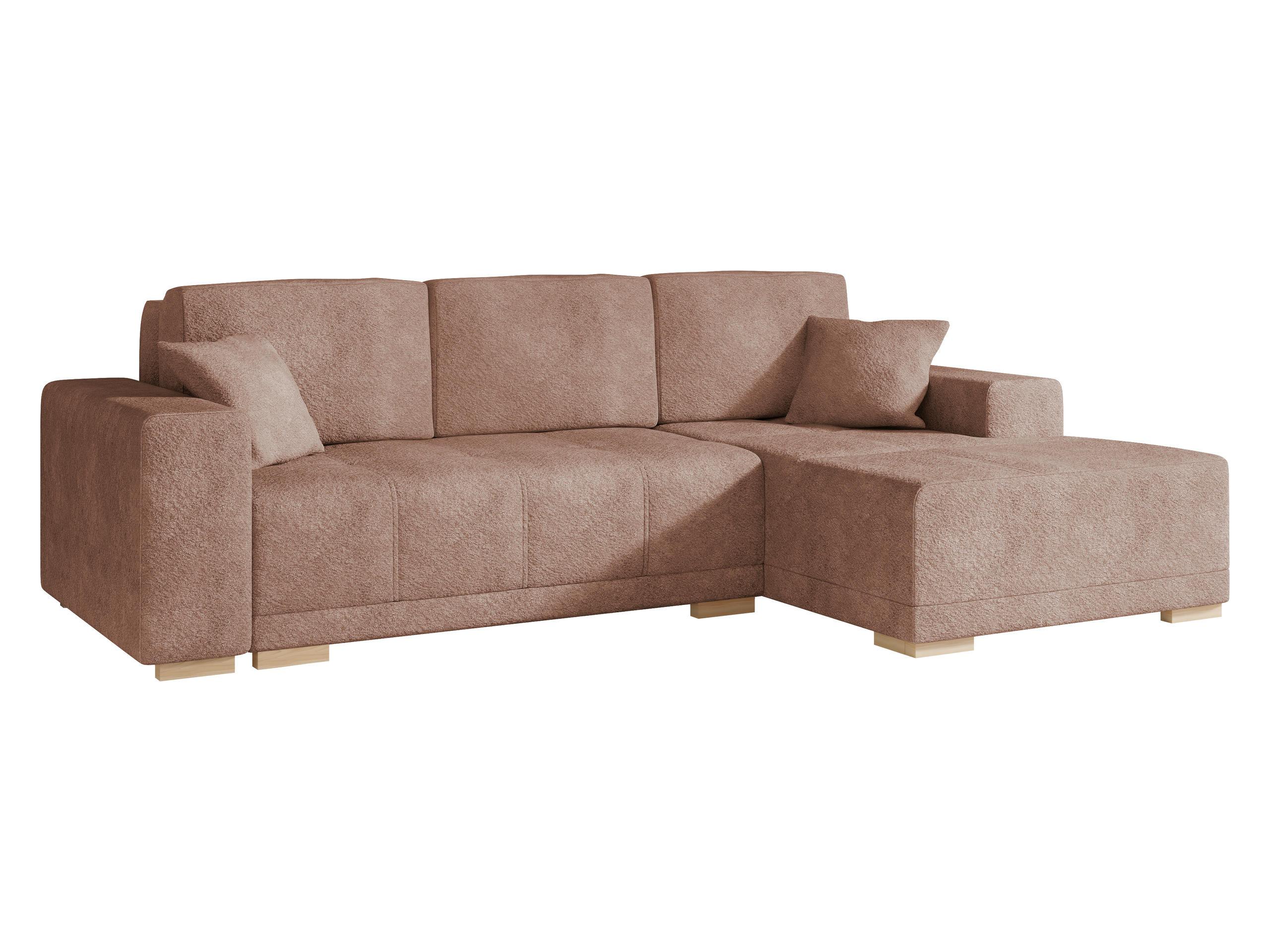 ECKSCHLAFSOFA Bello, Seite: Rechts - Braun/Naturfarben, Holz/Textil (140/240cm) - MIRJAN24