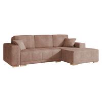 ECKSCHLAFSOFA Bello, Seite: Rechts - Braun/Naturfarben, Holz/Textil (140/240cm) - MIRJAN24