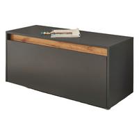 GARDEROBENBANK grau matt, Eiche Wotan 100 cm, Schuhbank mit Stauraum - Eiche Wotan/Silberfarben, Holzwerkstoff/Kunststoff (100/45/40cm) - Furn.Design