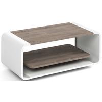COUCHTISCH Sora in Cremona Cannolo Eiche mit abgerundetem weißem Metallgestell 100/50/41 cm - Greige/Schwarz, Holzwerkstoff (50/100/41cm) - WFL GROUP