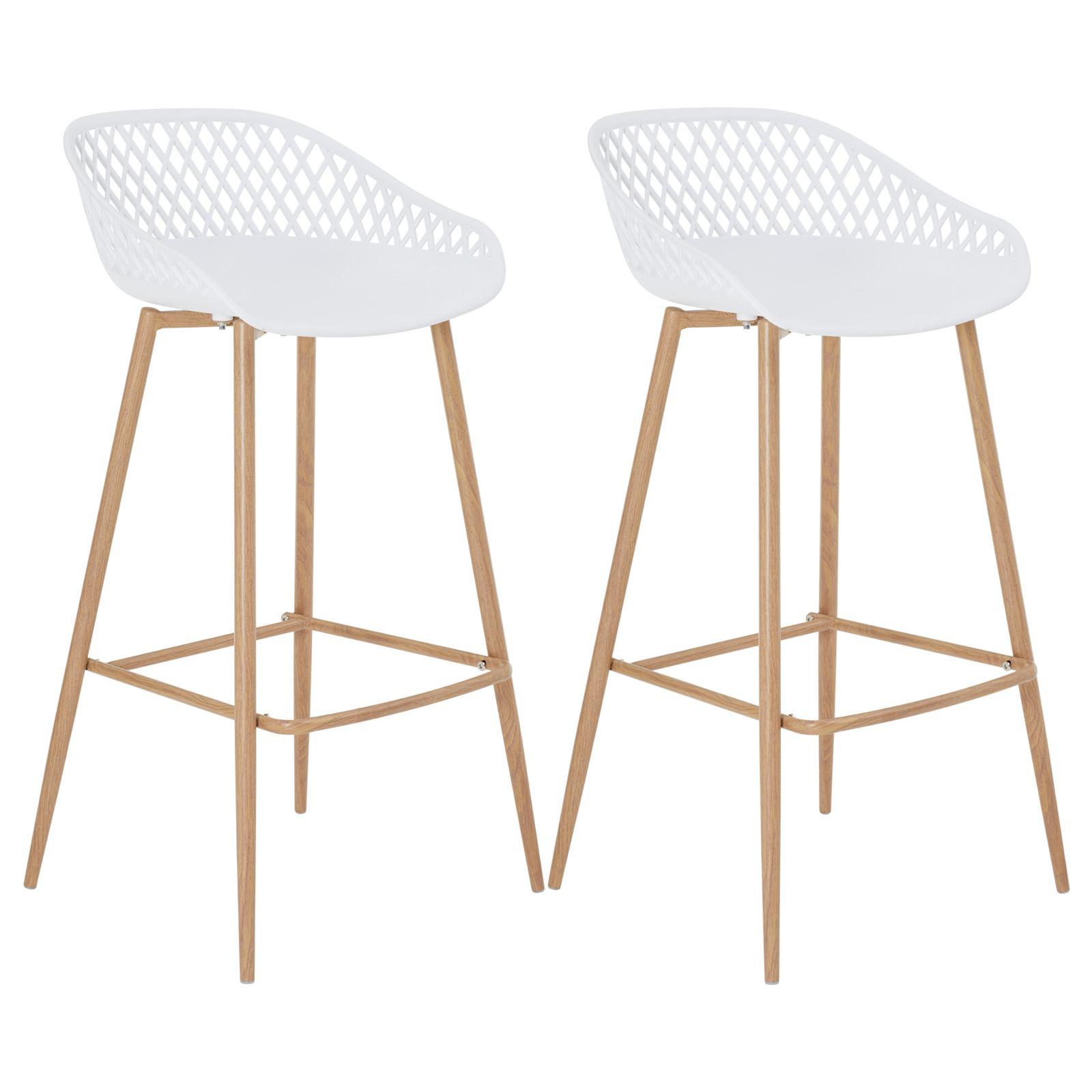 BARHOCKER IREK 2er-Set weiß - Weiß, Textil (47/99/49cm) - IDIMEX
