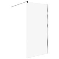 DUSCHWAND 100/190 cm Silber Ahaus - Transparent/Silberfarben, Glas (100/190cm) - Beliani
