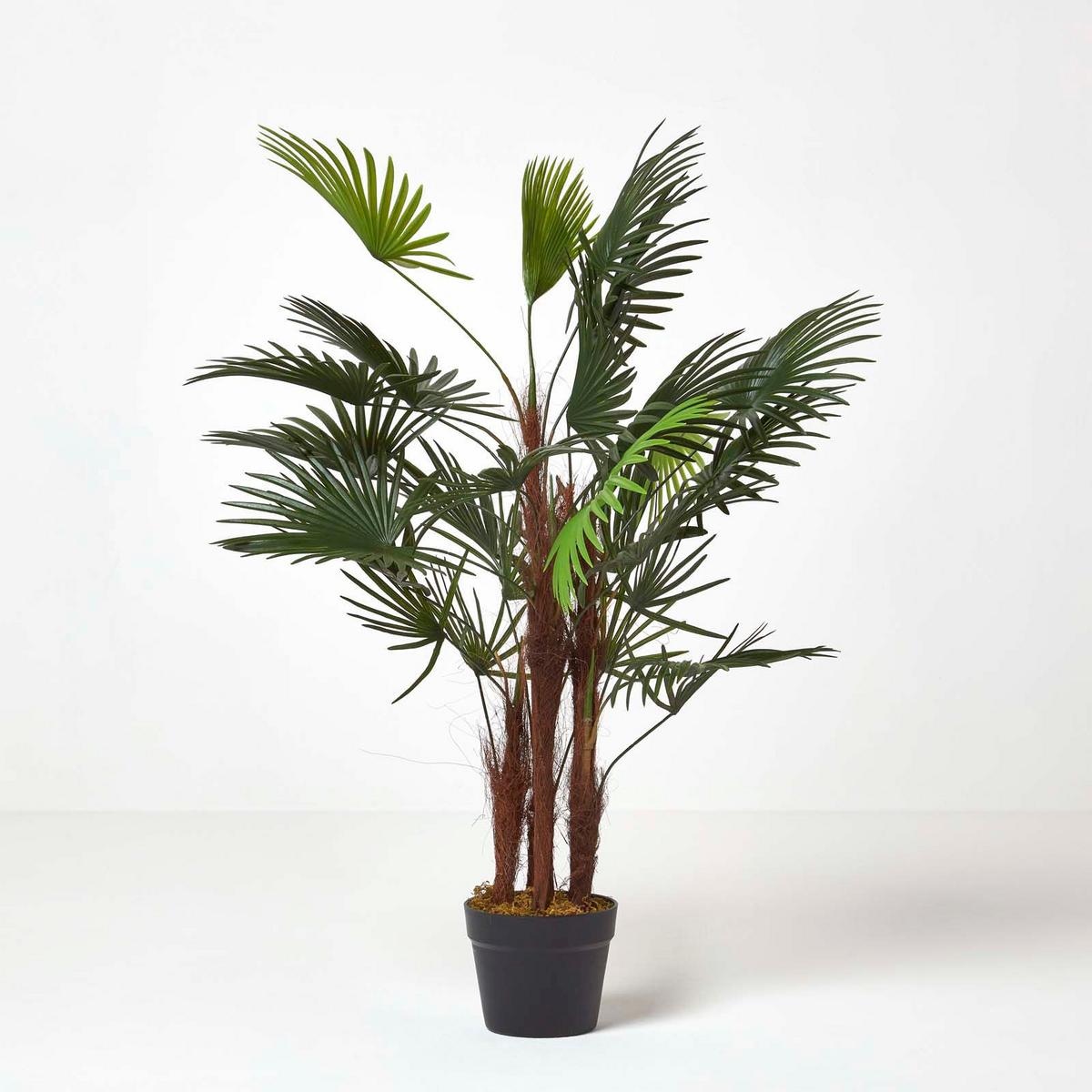KUNSTPALME Rhapis, 90 cm - Grün, Kunststoff (90cm) - Homescapes