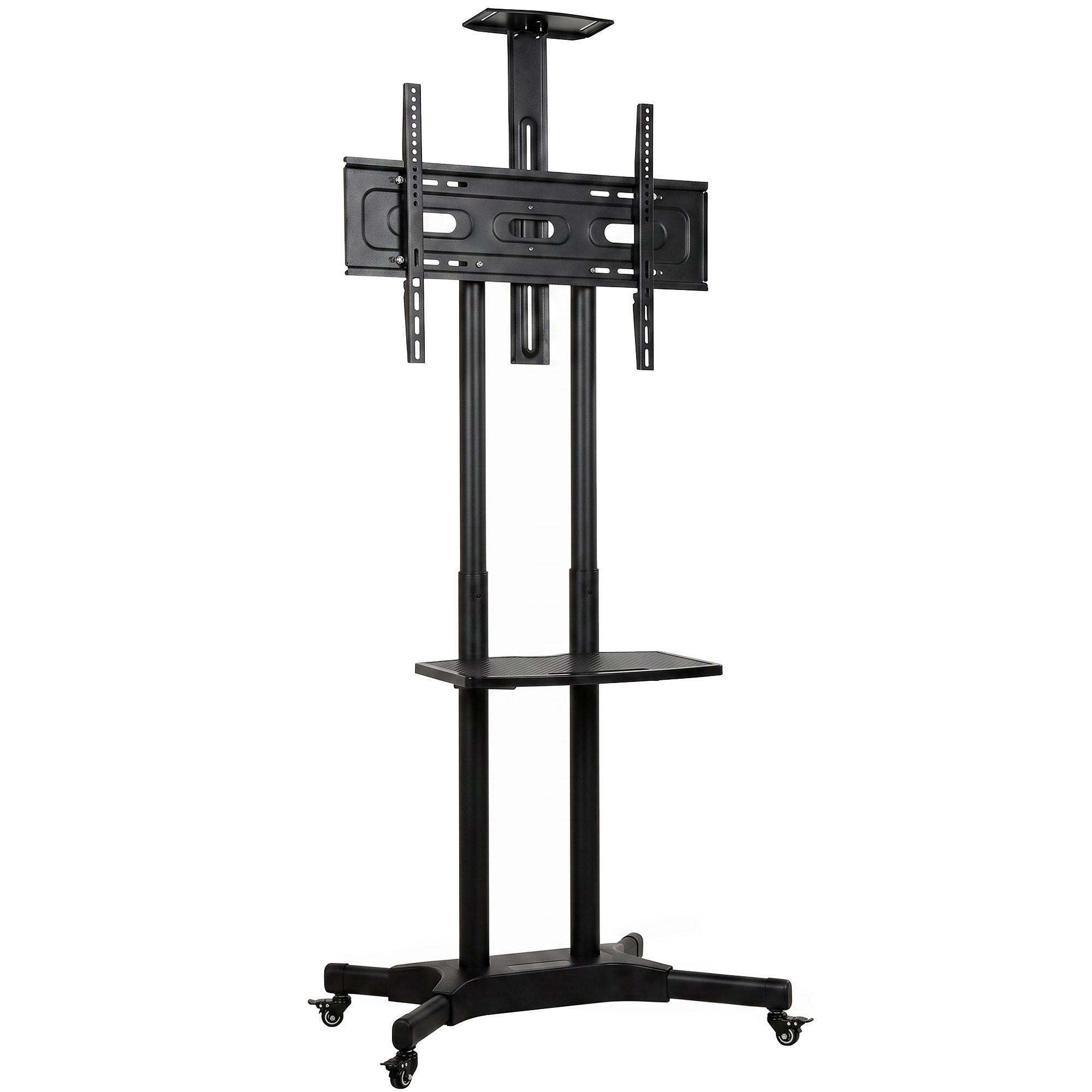 MOBILER-TV-STÄNDER Metall Schwarz - Schwarz, Metall (64.8/189/85.3cm) - HOMCOM