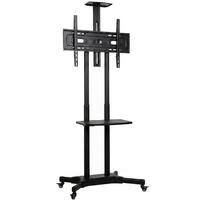 MOBILER-TV-STÄNDER Metall Schwarz - Schwarz, Metall (64.8/189/85.3cm) - HOMCOM