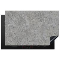 HERDABDECKPLATTE Beton - Schiefer - Grau - Struktur aus Beton Ceranfeldabdeckung 80x52 cm - Hellgrau, Kunststoff (80/52/0.2cm) - MuchoWow