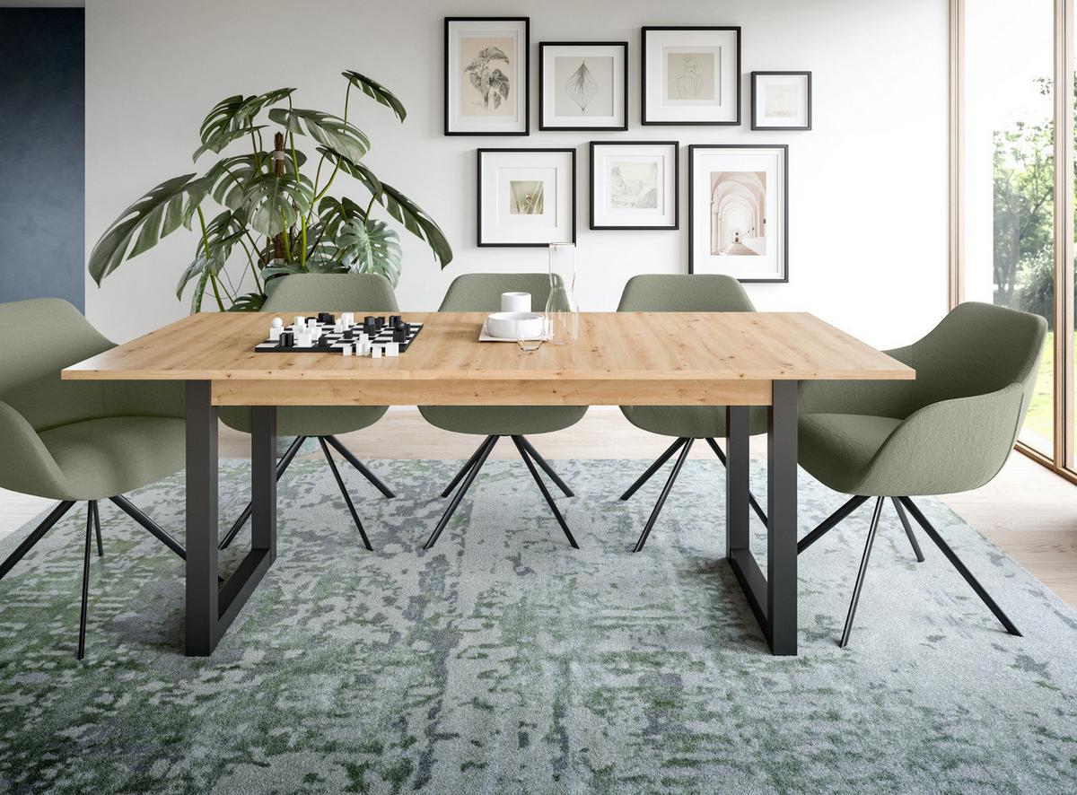 ESSTISCH Eiche, grau 150 - 190 cm, Küchentisch ausziehbar - Eiche Artisan/Grau, Holzwerkstoff (150/90/76cm) - Inn.Furn