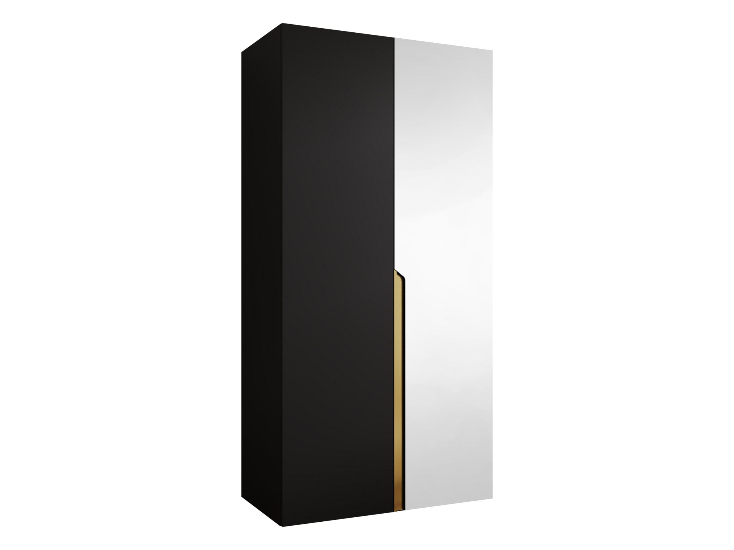 DREHTÜRENSCHRANK Mila II 100 - Goldfarben/Schwarz, Holzwerkstoff/Kunststoff (100/202/52cm) - MIRJAN24