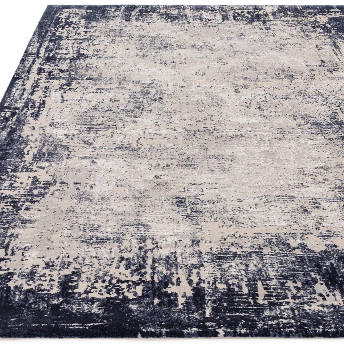 TEPPICH TIBER-Rieti, abstrakt, Dunkelblau, 160 x 230 cm - Blau, Textil (230/160cm) - KADIMA DESIGN